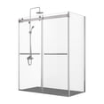 thumbnail image 1 of Vinnova Spezia 68" W x 76" H Double Sliding Frameless Glass Shower Enclosure Nickel, 1 of 13