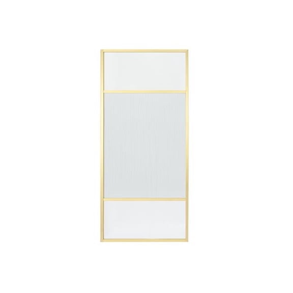 Vinnova Tafalla Glass & Aluminum Panel with Framed Fixed in Clear/Brushed Gold