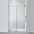 thumbnail image 1 of Vinnova Villena 52" W x 78" H Single Sliding Frameless Glass Shower Door Brushed Nickel, 1 of 13