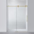 thumbnail image 1 of Vinnova Villena 60" W x 78" H Single Sliding Frameless Glass Shower Door Brushed Gold, 1 of 13