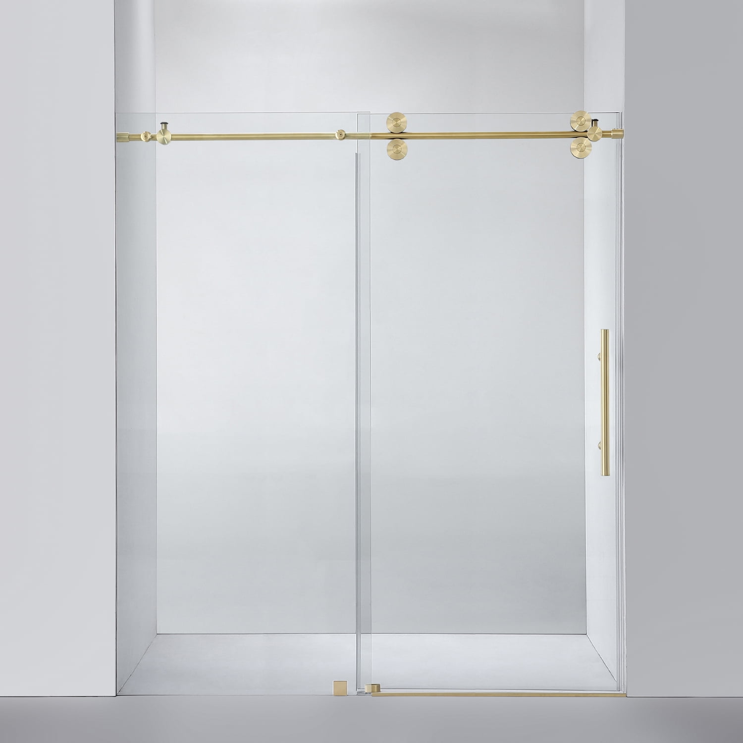 Vinnova Villena 68" Brushed Gold Frameless Sliding Shower Door