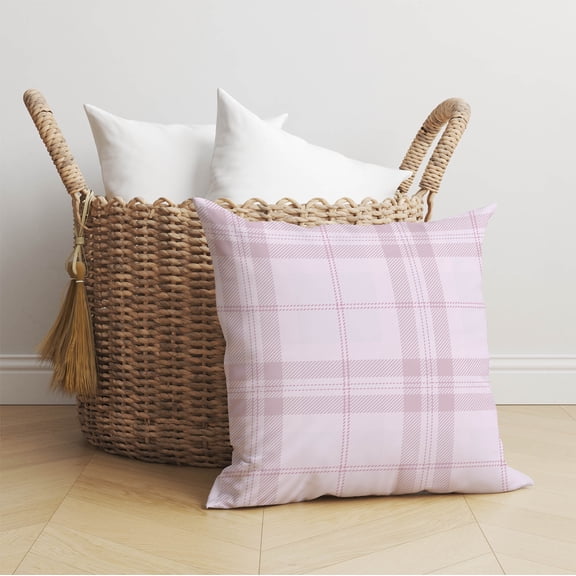 Vinny Tartan Pink Throw Pillow
