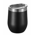 thumbnail image 1 of Vino Crackle Stainless Steel Double Walled Inslulated Travel Mug, Black, 1 of 1