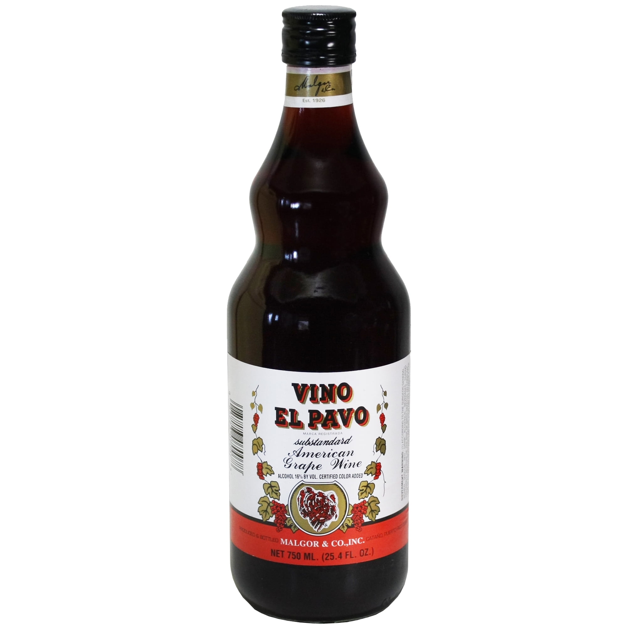 El Pavo Substandard American Grape Wine, Glass Bottle 25.4 oz 16% ABV