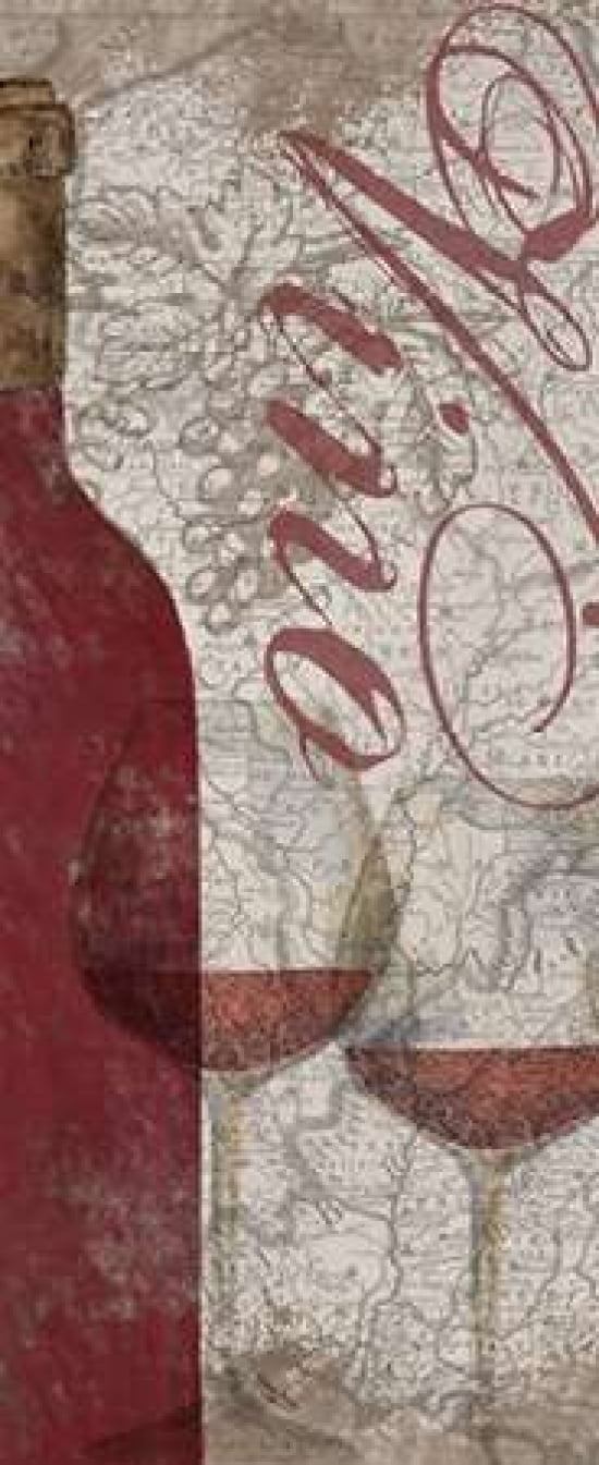 Vino and Vin Panel I Canvas Art - Tara Reed (24 x 48)
