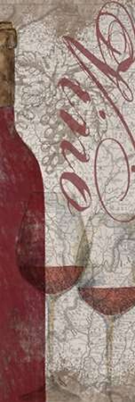 Vino and Vin Panel I Canvas Art - Tara Reed (8 x 24)