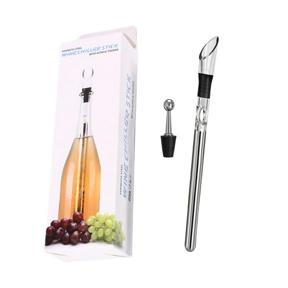 VinoAmigo - Wine Cooling Stick, Wine Chiller Stick Rapid Cooler, 3-In-1 Stainless Steel Wine Bottle Cooler Stick 1PCS