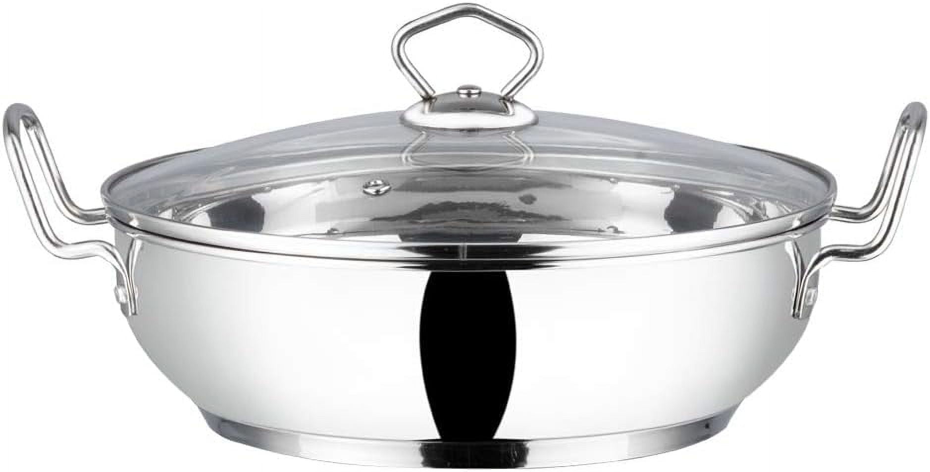 Vinod Cookware Induction Friendly Kadai With Lid Silver 2.7 Litres