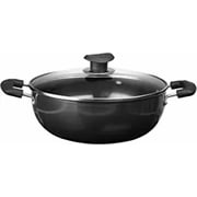 Vinod HADK-24 Black Pearl Hard Anodized Deep Kadai with Lid 3.1 liters, Aluminum