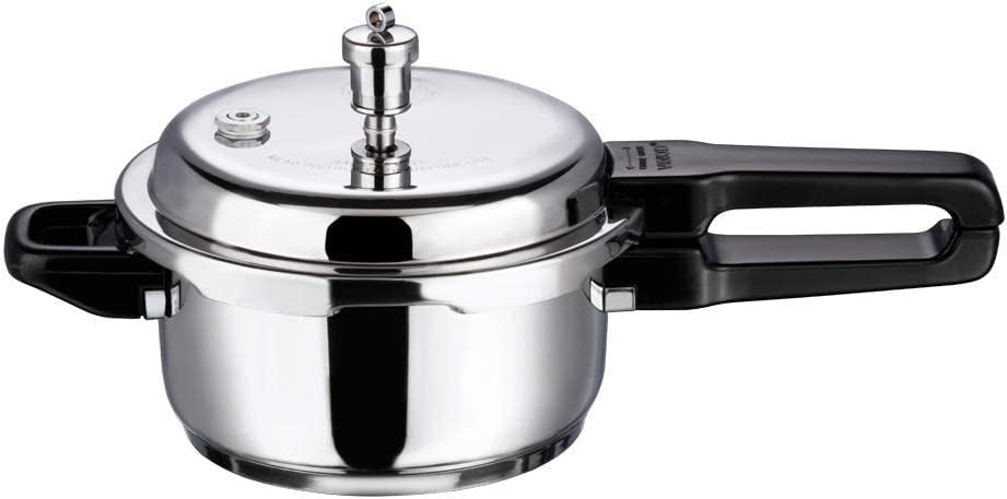 Vinod Pressure Cooker Stainless Steel – Outer Lid - 2 Liter – Induction  Base Cooker – Indian Pressure Cooker – Sandwich Bottom – Best Used For  Indian Cooking, Soups, and Rice Recipes, Quinoa 