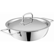 Vinod Smart Triply Stainless Steel Extra Deep Kadai with Lid - 22cm 2.5Ltrs Induction Friendly