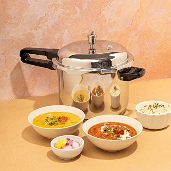 Vinod V-5L Stainless Steel Sandwich Bottom Pressure Cooker, 5-Liter,Silver,Medium