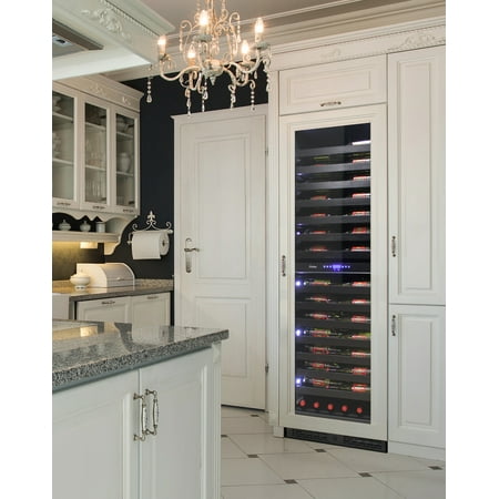 Vinotemp - 126-Bottle Dual Zone Panel-Ready Wine Cooler - Silver