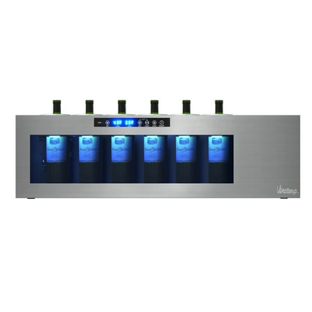Vinotemp - Il Romanzo 6-Bottle Dual Zone Wine Cooler - Silver