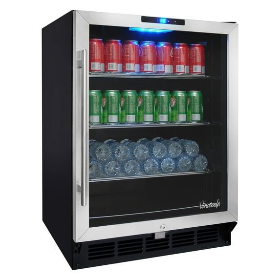 Vinotemp VT-BC58SB10 - Drinks chiller - niche - width: 23.7 in - depth: 26 in - height: 34.8 in - stainless steel/black