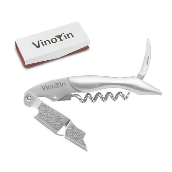 Vinoyin Red Premium Stainless Steel Waiters Corkscrew, Bottle Opener and Foil Cutter