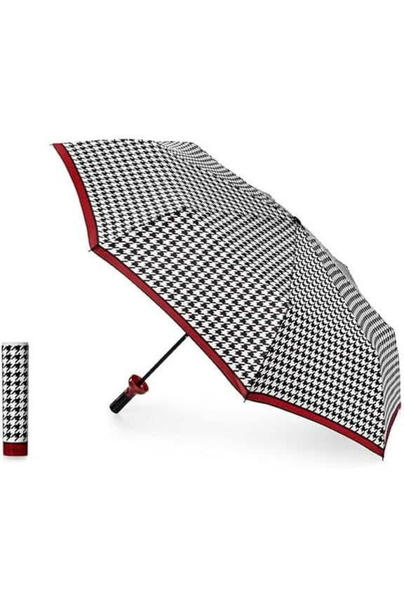 176-A Wine Bottle Umbrella Houndstooth