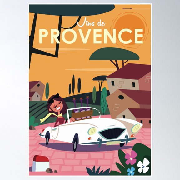 Vins De Provence Poster Poster Wall Art, Modern Wall Decor, 8x12 UNFRAMED