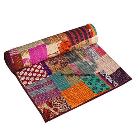 Vinsan Indian Multi-color Kantha Quilt, Baby - Reversible