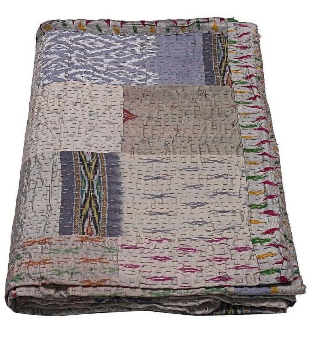 Vinsan International Indian Handmade Silk Patchwork Quilt Tribal Bed