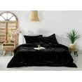 thumbnail image 1 of Vinsan International Ultra-Luxe Velvet Duvet Cover, Boho Bedding UO Comforter Donna Cover, 3 Pcs Set Black Color Duvet Set, Velvet Bedding Set Twin Size, 1 of 7
