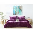 thumbnail image 1 of Vinsan International Ultra-Luxe Velvet Duvet Cover, Boho Bedding UO Comforter Donna Cover, 3 Pcs Set Purple Color Duvet Set, Velvet Bedding Set Twin Size, 1 of 6
