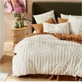 thumbnail image 1 of Vinsan Tufted Cotton Duvet Cover set, Boho Bedding Comforter Cover 1 Duvet Cover 2 Shams Off White Color Zip Closure Twin XL Size 59" x 102", 1 of 3