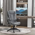 thumbnail image 1 of Vinsetto 6 Point Vibration Massage Office Chair with Heat, High Back Executive Office Chair with Padded Armrests, Linen Reclining Computer Chair, Deep Gray, 1 of 9