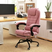Vinsetto 7-Point Vibrating Massage Office Chair Computer Chair with Lumbar Support, Footrest, Reclining Back, Adjustable Height, Pink
