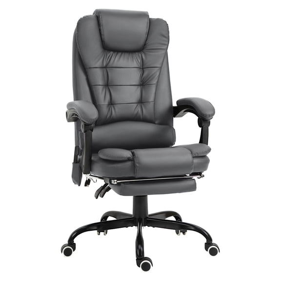 Vinsetto 7-Point Vibrating Massage Office Chair with Reclining Back, Gray