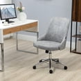 thumbnail image 1 of Vinsetto Armless Task Chair, Mid-back Desk Chair, Microfiber Home Office Chair with Adjustable Height, Tilt, Swivel Function, Vanity Chair with Wheels, Light Grey, 1 of 9
