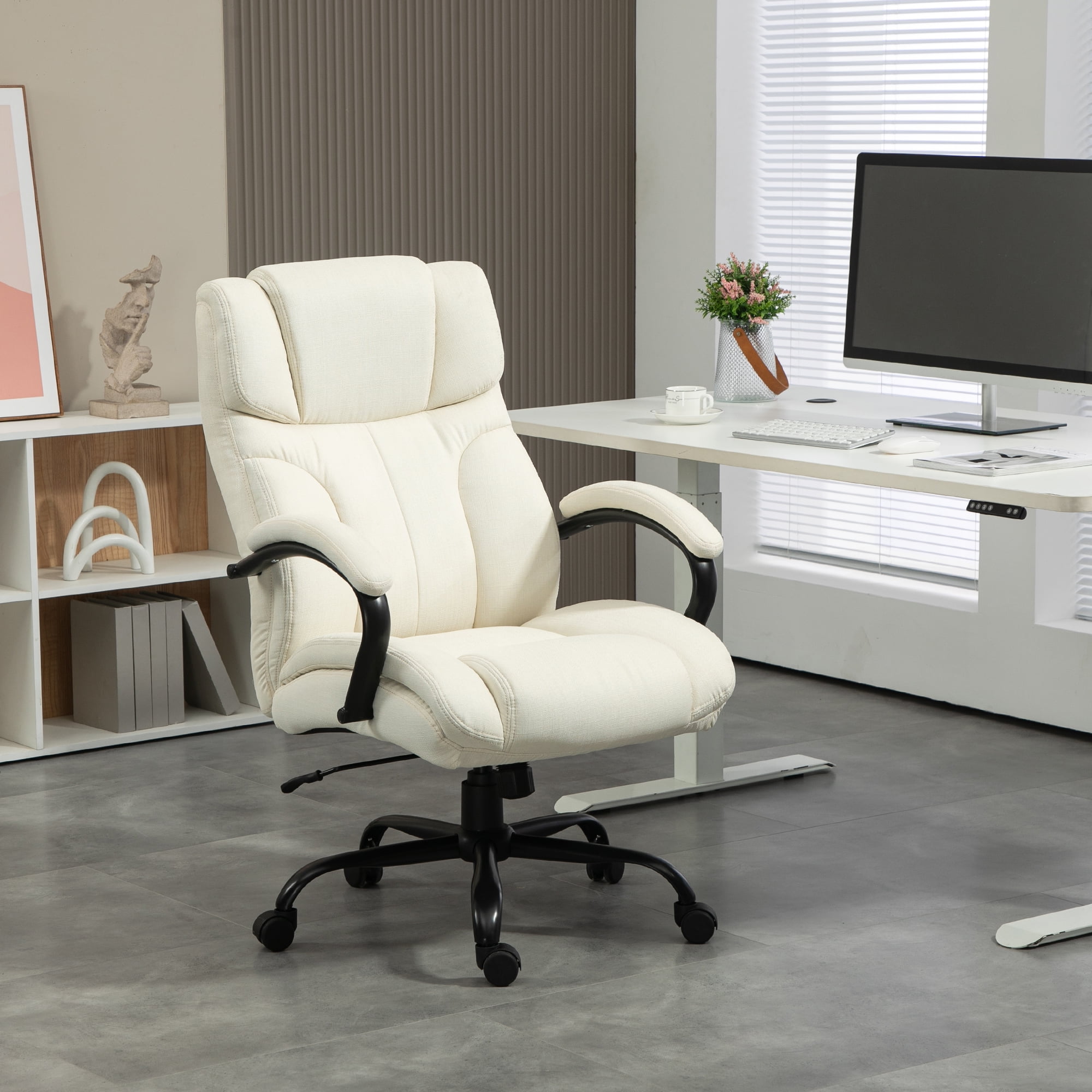 Vinsetto Big and Tall Office Chair, Fabric Executive Desk Chair