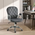 thumbnail image 1 of Vinsetto Button Tufted Home Office Chair with Adjustable Height Armrests, 1 of 9