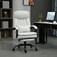 thumbnail image 1 of Vinsetto Cushion Heated Seat and Back Massager Office Desk Chair, White, 1 of 10