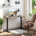 thumbnail image 1 of Vinsetto Electric Height Adjustable Standing Desk with 54" Desktop, Sit Stand Home Office Desk with Memory Button Control and Anti-Collision System, Teak/Black 54" L, 1 of 9
