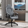 thumbnail image 1 of Vinsetto Ergonomic Home Office Chair High Back Task Computer Desk Chair with Padded Armrests, Linen Fabric, Swivel Wheels, and Adjustable Height, gray, 1 of 9