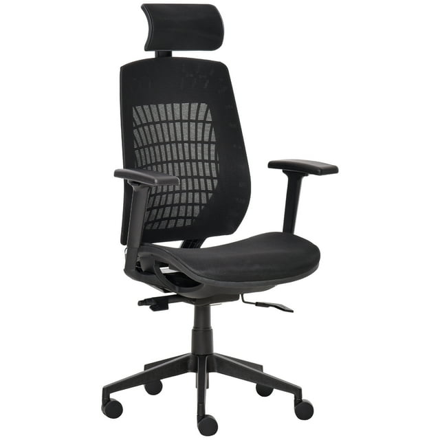 Vinsetto Ergonomic Mesh Office Chair, Reclining Back, Adjustable, Black