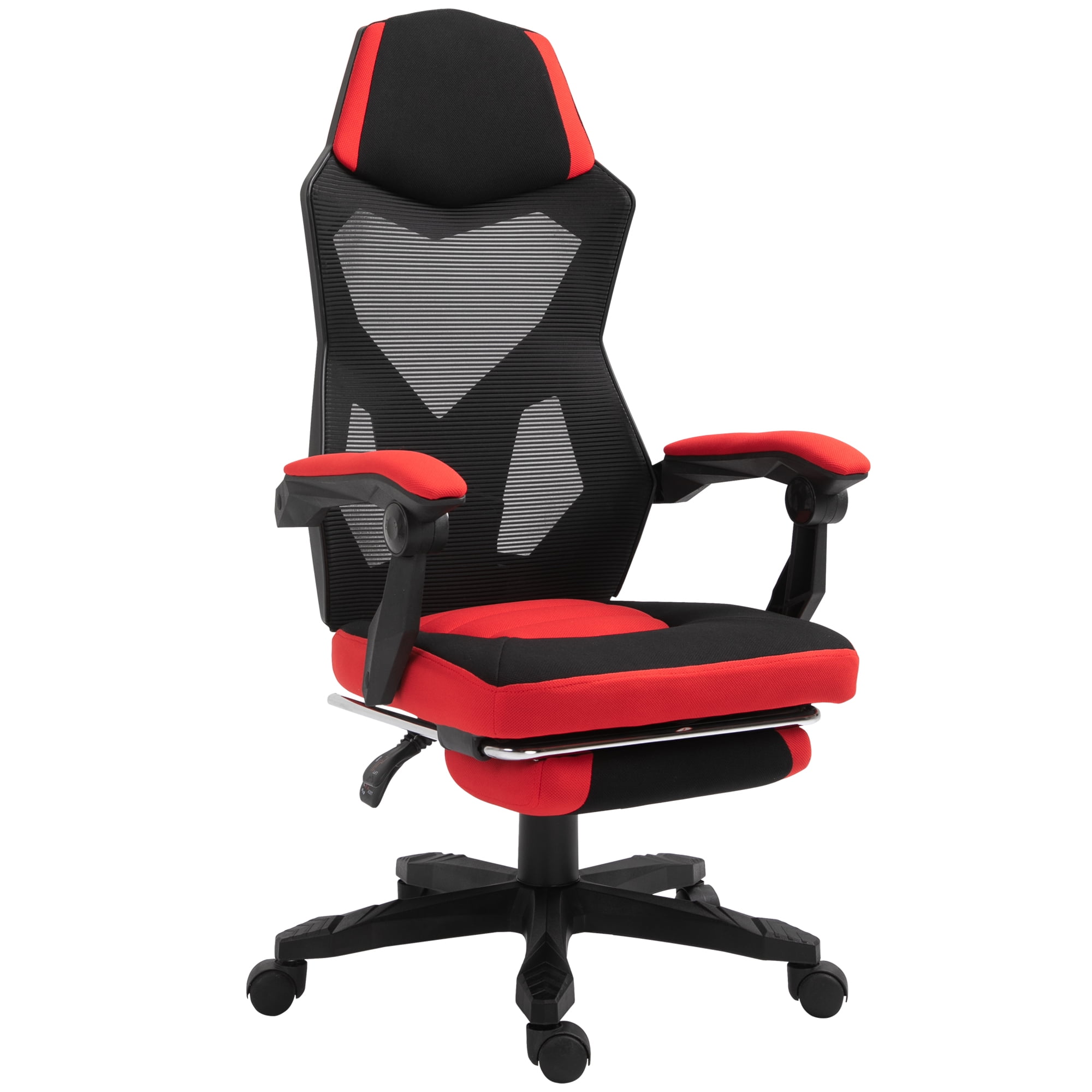 Red and Black High Back Mesh Executive Swivel Chair with Fixed Arms