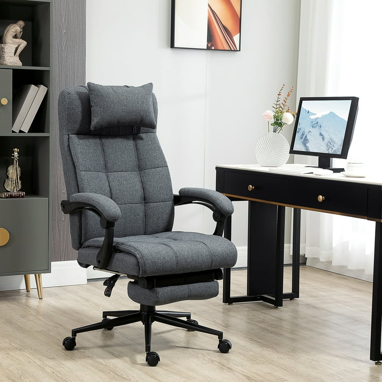 Vinsetto office chair computer swivel rolling task chair with retractable footrest & height adjustable comfortable with armrests discount