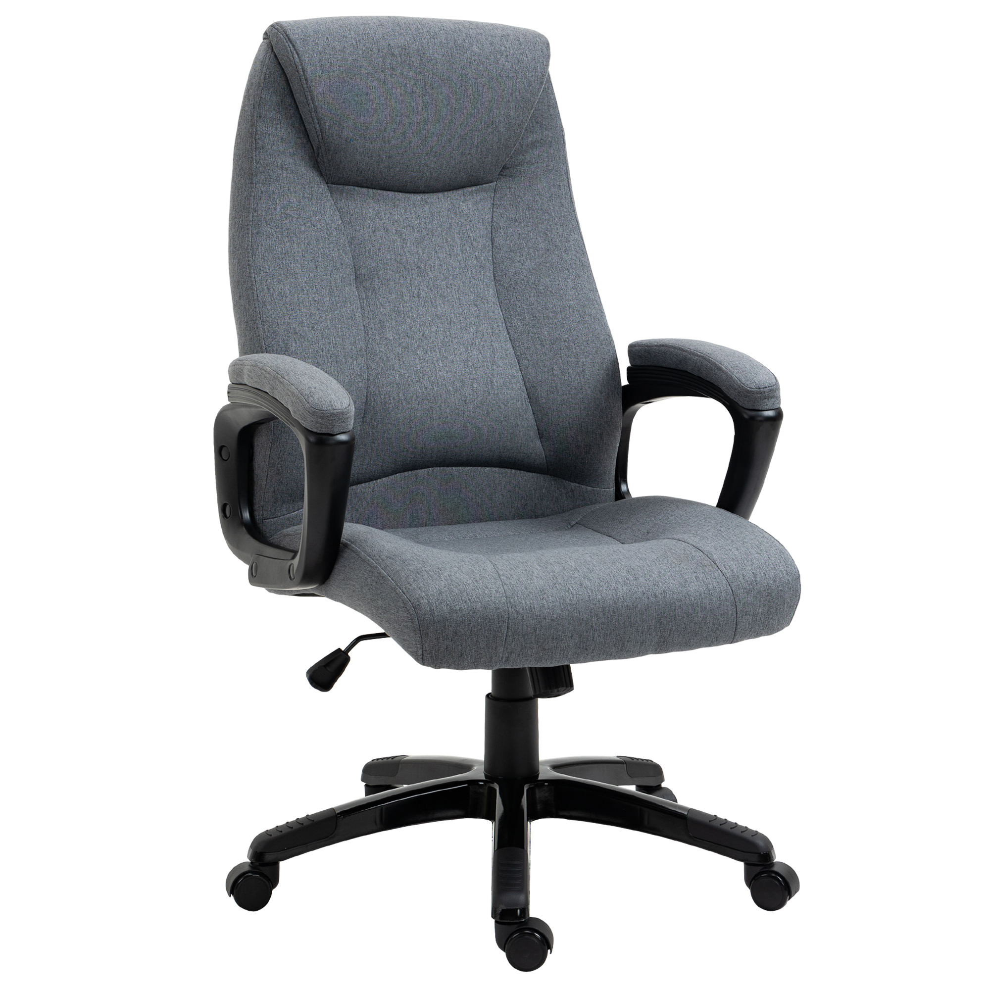 Vinsetto Fabric Home Office Chair, Computer Desk Chair with Tilt Function, Executive Chair with 360 Swivel, Adjustable Height, Padded Armrests and Headrest, Gray - image 1 of 9