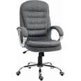 thumbnail image 1 of Vinsetto High Back Home Office Chair Executive Computer Chair with Adjustable Height, Upholstered Thick Padding Headrest and Armrest - Gray, 1 of 10