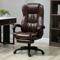 thumbnail image 1 of Vinsetto High Back Massage Office Chair with 6-Point Vibration, 5 Modes, Executive Chair, PU Leather Swivel Chair with Reclining Back, and Retractable Footrest, Brown, 1 of 10
