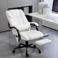 thumbnail image 1 of Vinsetto High Back Vibration Massage Office Chair with 6 Points, Height Adjustable Reclining Office Chair with Retractable Footrest and Remote, White, 1 of 9