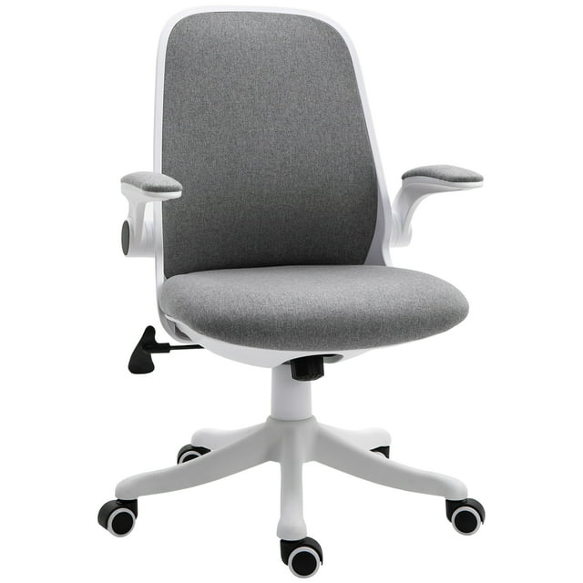 Vinsetto Linen-Touch Fabric Office Chair Swivel Task Chair with ...
