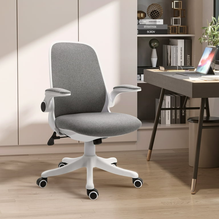 Vinsetto Linen-Touch Fabric Office Chair Swivel Task Chair with