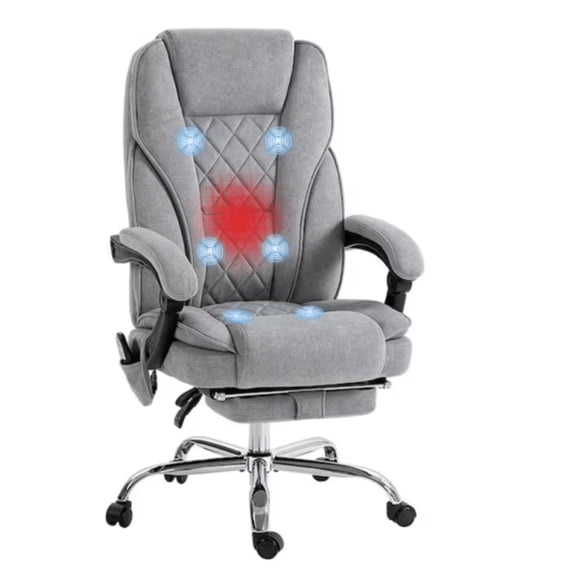 Vinsetto Massage Office Chair, Heated Reclining Desk Chair with Footrest