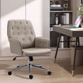 thumbnail image 1 of Vinsetto Microfiber Home Office Chair, Tufted Height Adjustable Computer Desk Chair with Swivel Wheels and Padded Armrests, Light Gray, 1 of 9