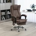 thumbnail image 1 of Vinsetto Microfiber Office Chair, High Back Computer Chair with 6 Point Massage, Heat, Adjustable Height and Retractable Footrest, Coffee, 1 of 10
