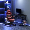 thumbnail image 1 of Vinsetto Racing Gaming Chair Diamond PU Leather Office Gamer Chair High Back Swivel Recliner with Footrest, Lumbar Support, Adjustable Height, Red, 1 of 9