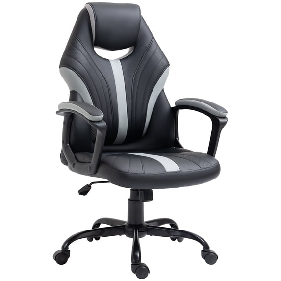 Vinsetto Racing Style Gaming Chair with Adjustable Height Armrests Gray